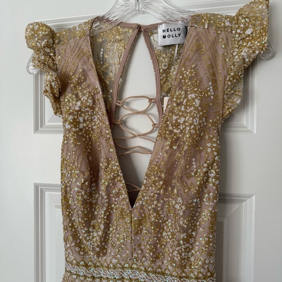 NWT Hello Molly Gold on the Ceiling Maxi Dress - Picture 4 of 8
